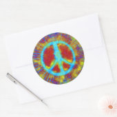 Abstract Psychedelic Fine Stropdas-Dye-vredesteken Ronde Sticker (Envelop)