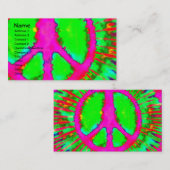 Abstract Psychedelic Fine Stropdas-Dye-vredesteken Visitekaartje (Voorkant / Achterkant)