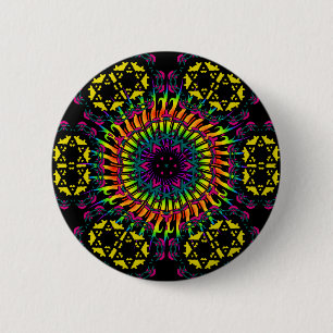 Abstract / Psychedelic Spiral Vortex Ronde Button 5,7 Cm