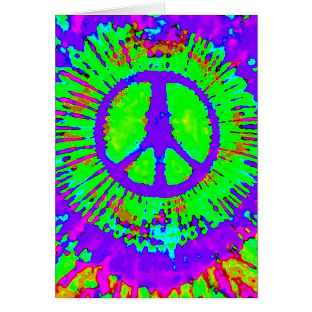 Abstract Psychedelic Stropdas-Dye Peace Sign (Voorkant)