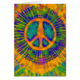 Abstract Psychedelic Stropdas-Dye Peace Sign