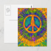 Abstract Psychedelic Stropdas-Dye Peace Sign Briefkaart (Voorkant / Achterkant)