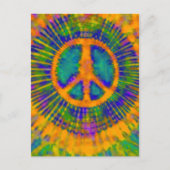 Abstract Psychedelic Stropdas-Dye Peace Sign Briefkaart (Voorkant)
