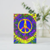 Abstract Psychedelic Stropdas-Dye Peace Sign Briefkaart (Staand voorkant)