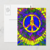 Abstract Psychedelic Stropdas-Dye Peace Sign Briefkaart (Voorkant / Achterkant)