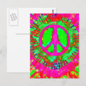 Abstract Psychedelic Stropdas-Dye Peace Sign Briefkaart (Voorkant / Achterkant)