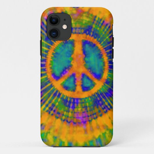 Abstract Psychedelic Stropdas-Dye Peace Sign Case-Mate iPhone Case (Achterkant)