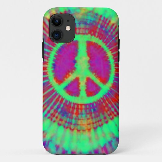 Abstract Psychedelic Stropdas-Dye Peace Sign Case-Mate iPhone Case (Achterkant)