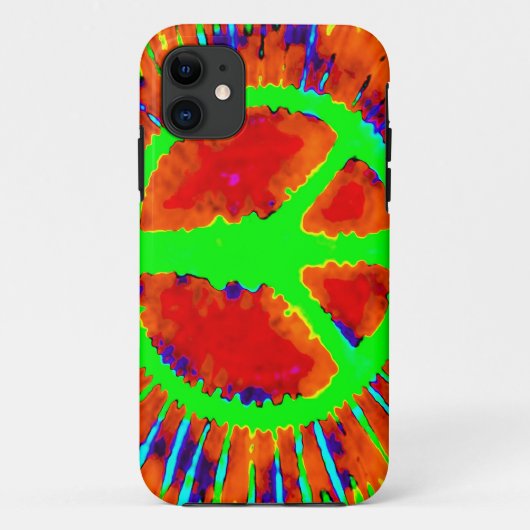 Abstract Psychedelic Stropdas-Dye Peace Sign Case-Mate iPhone Case (Achterkant)