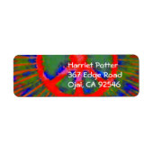 Abstract Psychedelic Stropdas-Dye Peace Sign Etiket (Voorkant)