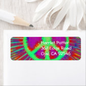 Abstract Psychedelic Stropdas-Dye Peace Sign Etiket (Insitu)