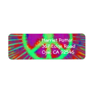 Abstract Psychedelic Stropdas-Dye Peace Sign Etiket