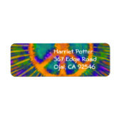 Abstract Psychedelic Stropdas-Dye Peace Sign Etiket (Voorkant)