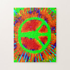 Abstract Psychedelic Stropdas-Dye Peace Sign Legpuzzel