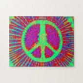Abstract Psychedelic Stropdas-Dye Peace Sign Legpuzzel (Horizontaal)