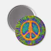 Abstract Psychedelic Stropdas-Dye Peace Sign Magneet (Voorkant / Achterkant)