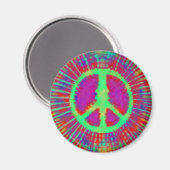 Abstract Psychedelic Stropdas-Dye Peace Sign Magneet (Voorkant / Achterkant)