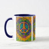 Abstract Psychedelic Stropdas-Dye Peace Sign Mok (Links)