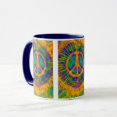 Abstract Psychedelic Stropdas-Dye Peace Sign Mok (Voorkant links)
