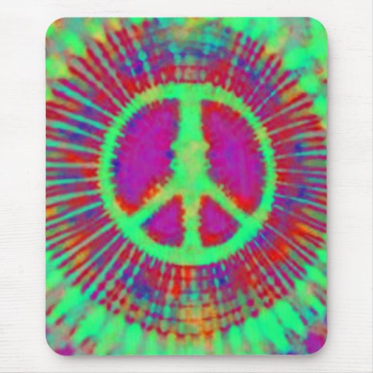 Abstract Psychedelic Stropdas-Dye Peace Sign Muismat (Voorkant)