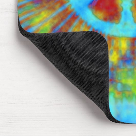 Abstract Psychedelic Stropdas-Dye Peace Sign Muismat (Hoek)