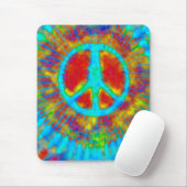 Abstract Psychedelic Stropdas-Dye Peace Sign Muismat (Met muis)