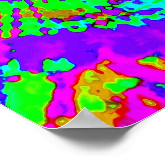 Abstract Psychedelic Stropdas-Dye Peace Sign Poster (Hoek)