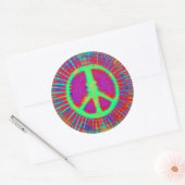 Abstract Psychedelic Stropdas-Dye Peace Sign Ronde Sticker (Envelop)