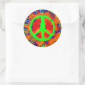 Abstract Psychedelic Stropdas-Dye Peace Sign Ronde Sticker (Tas)