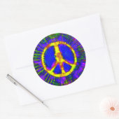 Abstract Psychedelic Stropdas-Dye Peace Sign Ronde Sticker (Envelop)