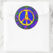 Abstract Psychedelic Stropdas-Dye Peace Sign Ronde Sticker (Tas)