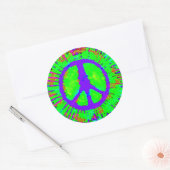 Abstract Psychedelic Stropdas-Dye Peace Sign Ronde Sticker (Envelop)