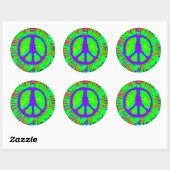 Abstract Psychedelic Stropdas-Dye Peace Sign Ronde Sticker (Vel)