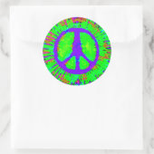 Abstract Psychedelic Stropdas-Dye Peace Sign Ronde Sticker (Tas)