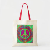 Abstract Psychedelic Stropdas-Dye Peace Sign Tote Bag (Voorkant)