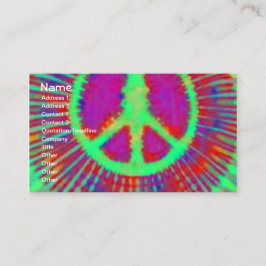 Abstract Psychedelic Stropdas-Dye Peace Sign Visitekaartje