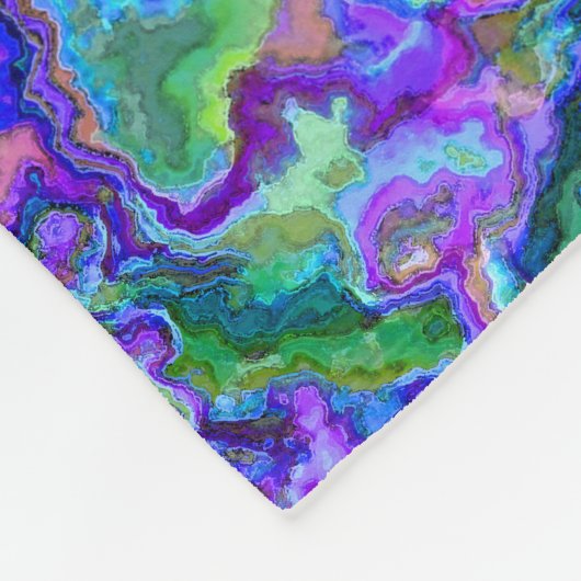 Abstract psychedelisch Paarse marmerpatroon Fleece Deken (Hoek)