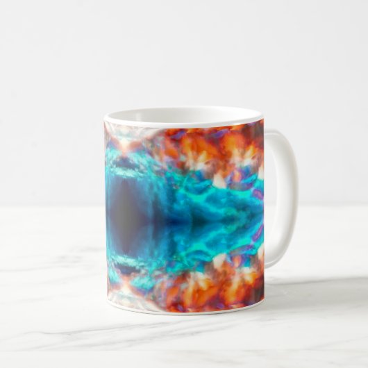 Abstract psychedelisch patroon koffiemok (Voorkant rechts)