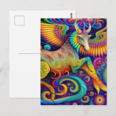 Abstract psychedelisch schepsel kunst briefkaart (Voorkant / Achterkant)