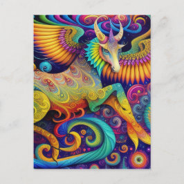 Abstract psychedelisch schepsel kunst briefkaart