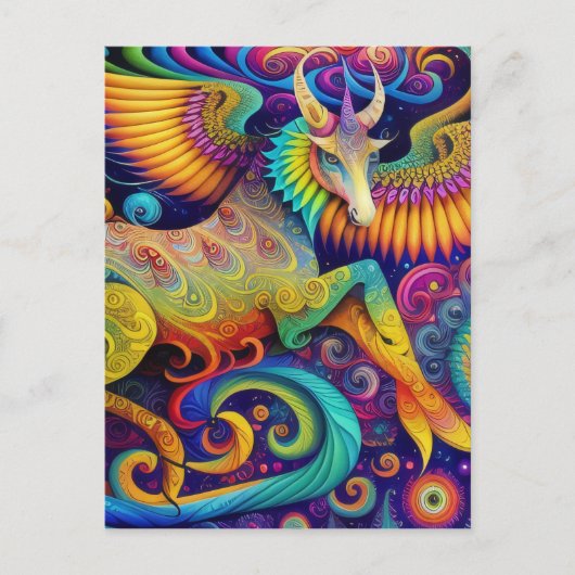 Abstract psychedelisch schepsel kunst briefkaart (Voorkant)