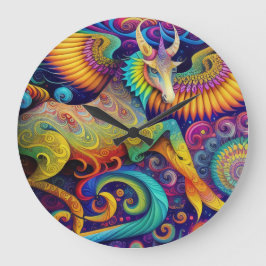 Abstract psychedelisch schepsel kunst grote klok