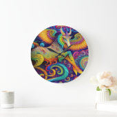 Abstract psychedelisch schepsel kunst grote klok (Huis)