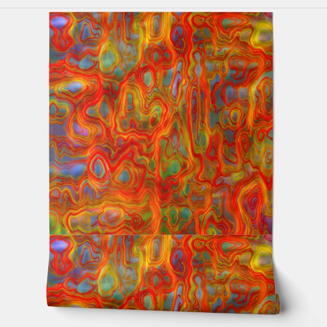 Abstract psychedelisch schilderij behang  (Afrollen)