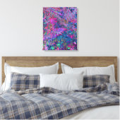 Abstract psychedelische regenboogkleuren bladtuin canvas afdruk (Insitu (Slaapkamer))