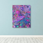 Abstract psychedelische regenboogkleuren bladtuin canvas afdruk (Insitu (Houten vloer))