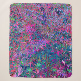 Abstract psychedelische regenboogkleuren bladtuin sherpa deken