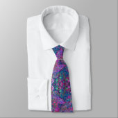 Abstract psychedelische regenboogkleuren bladtuin stropdas (Gebonden)