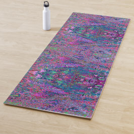 Abstract psychedelische regenboogkleuren bladtuin yogamat