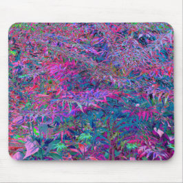 Abstract psychedelische regenboogkleuren bloementu muismat